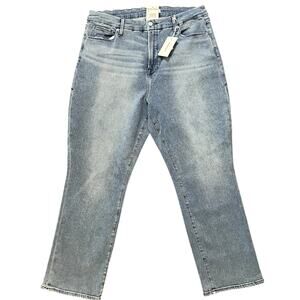 Good American Good Straight Jeans Womens 18 Light Wash NWT High Rise Denim